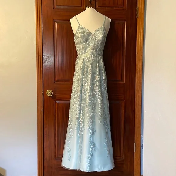 david's bridal blue prom dress Peacock Off Shoulder Tiered Ruffle Evening Formal Dress main image 1